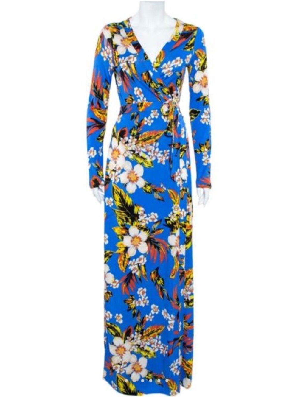 Diane Von Furstenberg Bolan Blue Maxi Dress Size 4